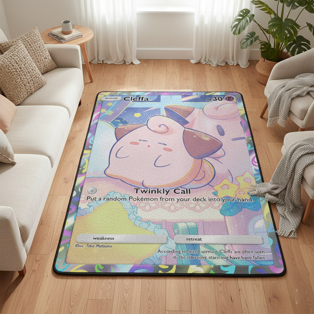 Gaming Accessories Cute - Pokemon Cleffa Anime Rug Kawaii Cute