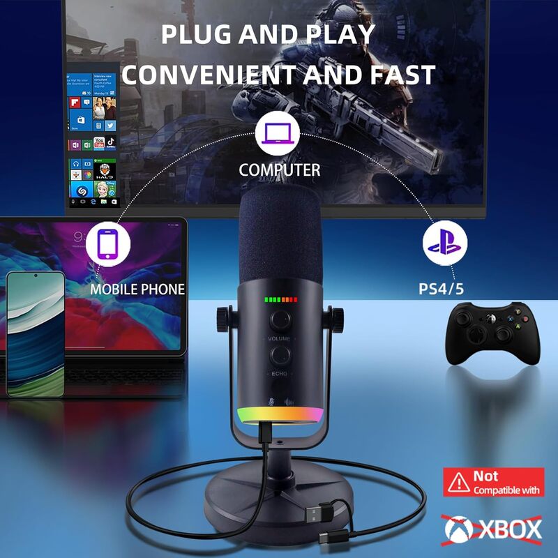 Gaming Accessories Mobile - USB/XLR Dual-Mode Dynamic Gaming Microphone, compatible