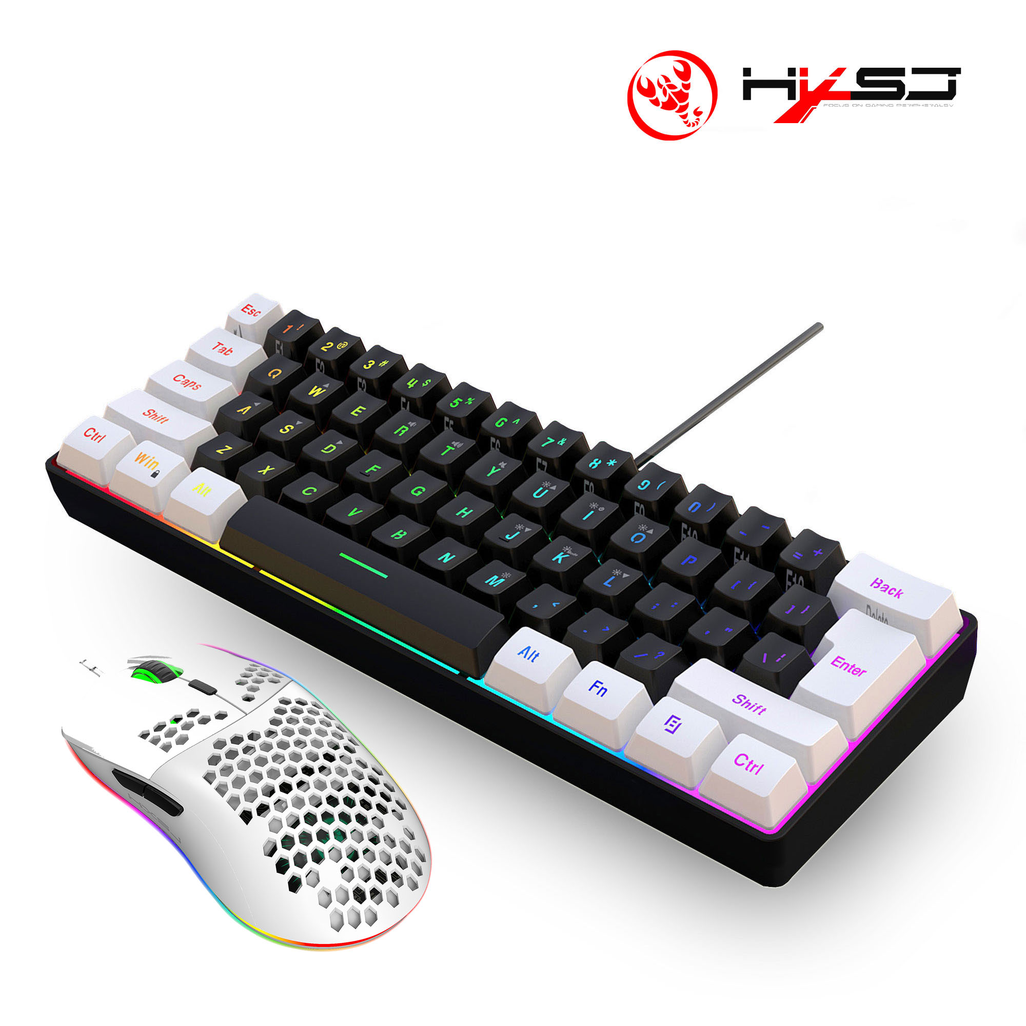 Gaming Accessories Combo - Hot sale HXSJ 60% wired gaming