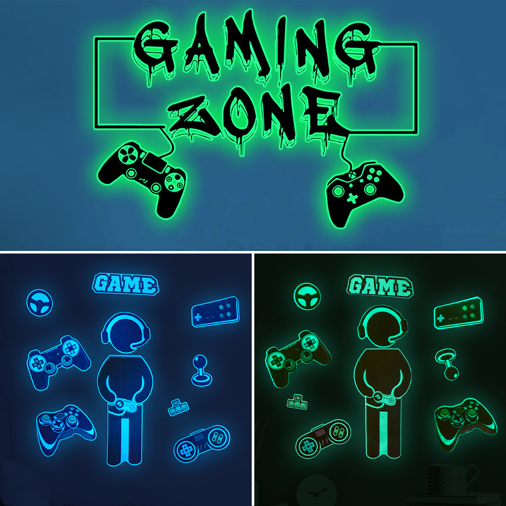 Gaming Accessories Wallpaper - Game Handle Gaming Zone Luminous Wall