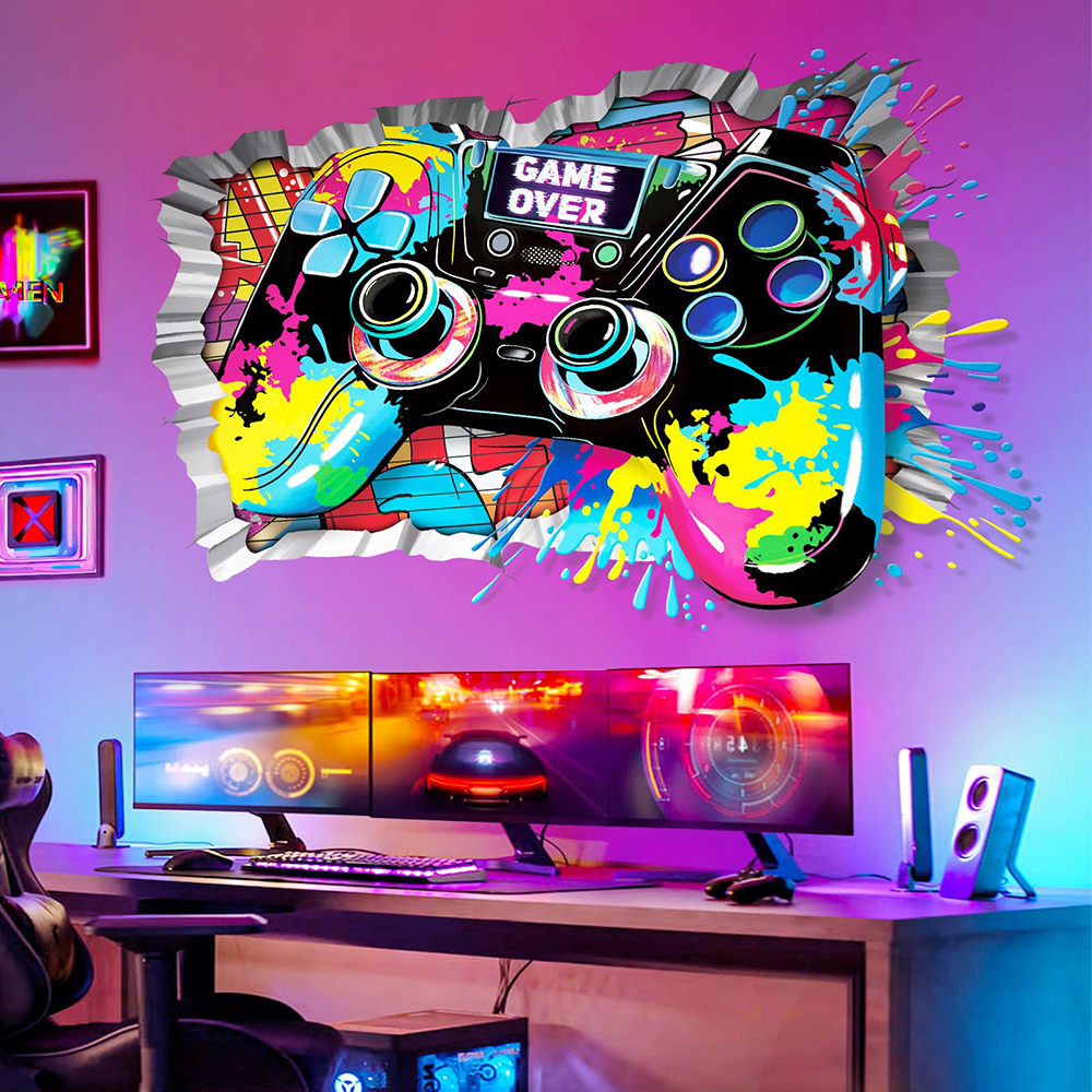 Gaming Accessories Wallpaper - 3D Game Joystick Controller Wall Stickers