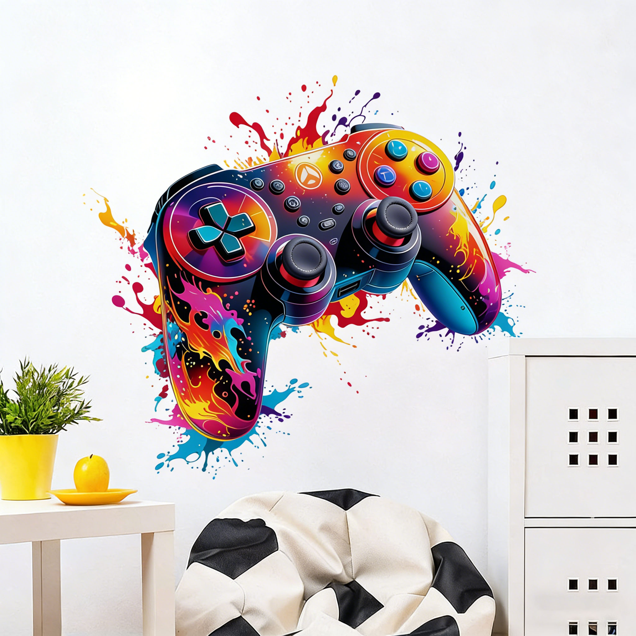 Red Flame Game Controller Wall - Gaming Accessories Wallpaper บทวิจารณ์และราคา