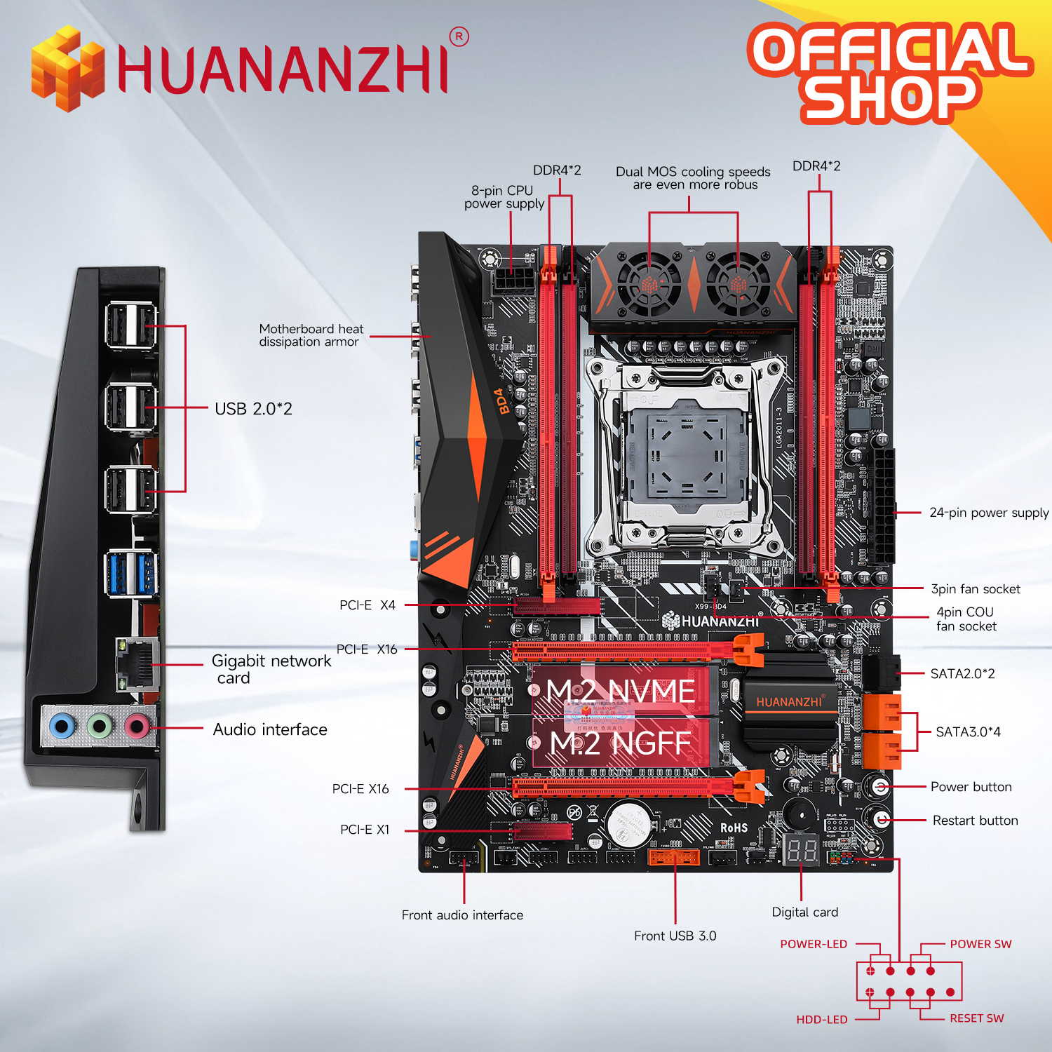 HUANANZHI X99 BD4 with E5 2680 - Gaming Accessories Combo บทวิจารณ์และราคา