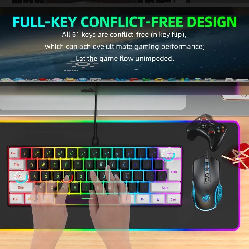 Keyboard and mouse 60% compute - Gaming Accessories Combo บทวิจารณ์และราคา