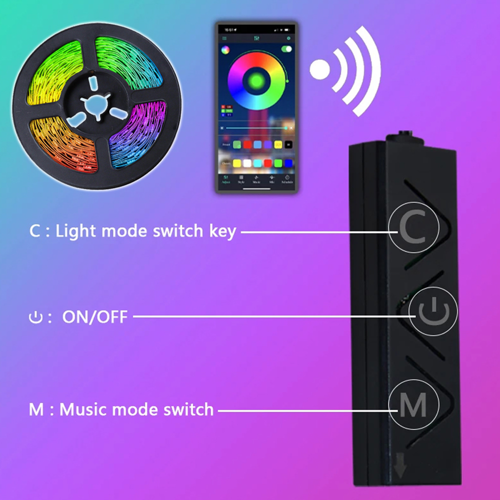 RGB Led Lights Strip APP Contr - Gaming Accessories App บทวิจารณ์และราคา