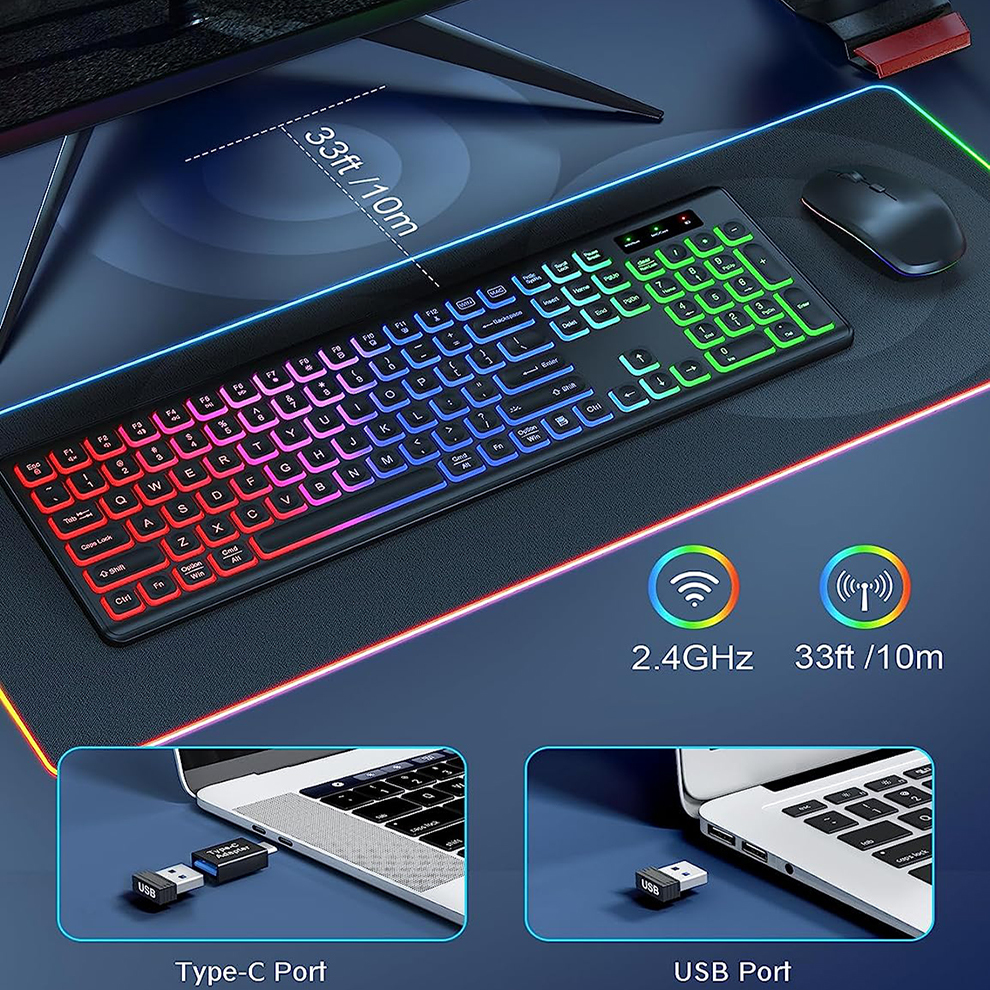 Wireless Keyboard and Mouse Co - Gaming Accessories Combo บทวิจารณ์และราคา