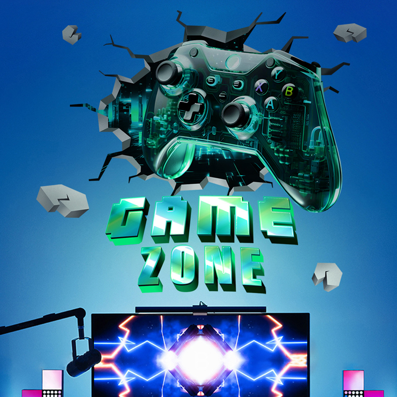 Game Zone Gaming Mural Broken  - Gaming Accessories Wallpaper บทวิจารณ์และราคา
