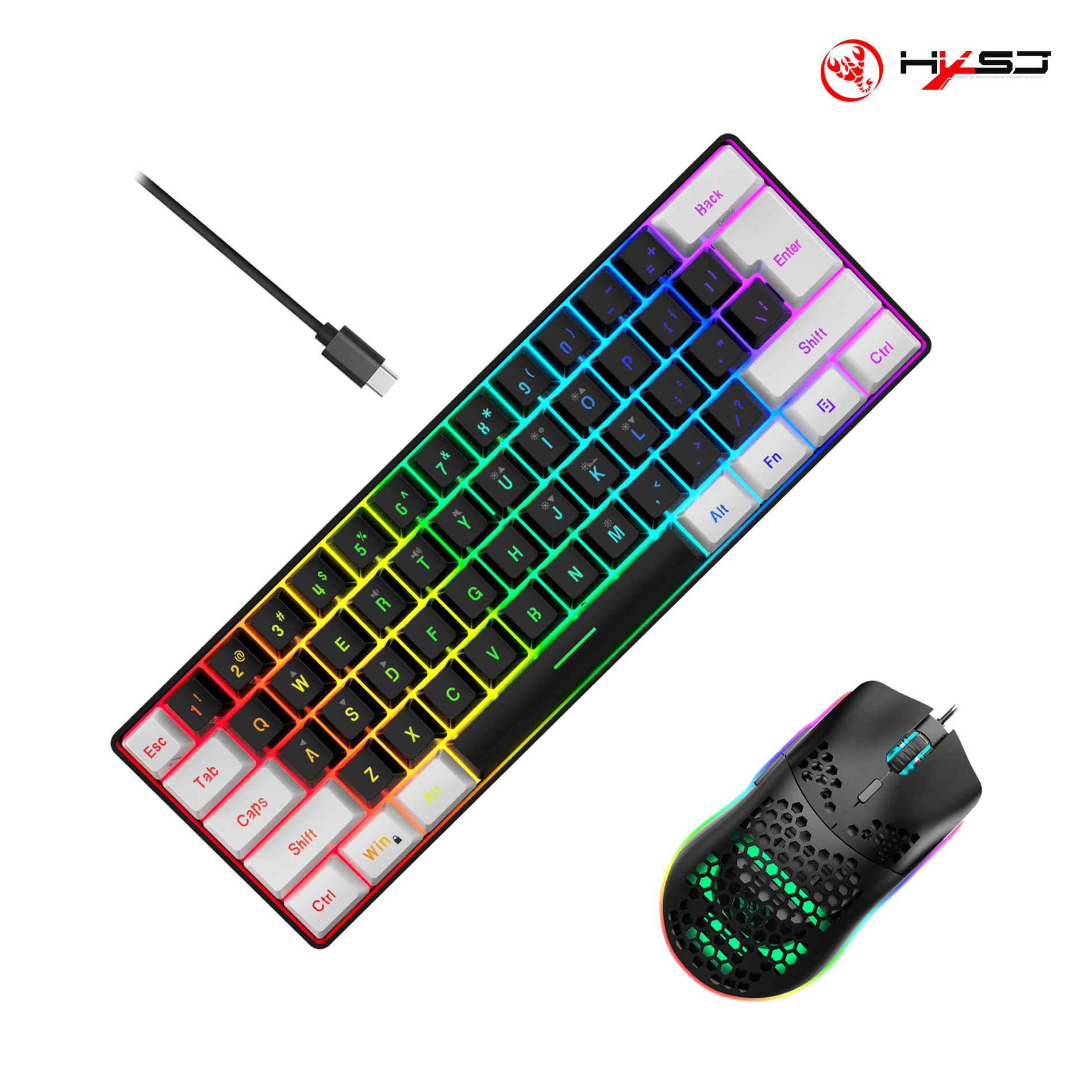 Hot sale HXSJ 60% wired gaming - Gaming Accessories Combo บทวิจารณ์และราคา