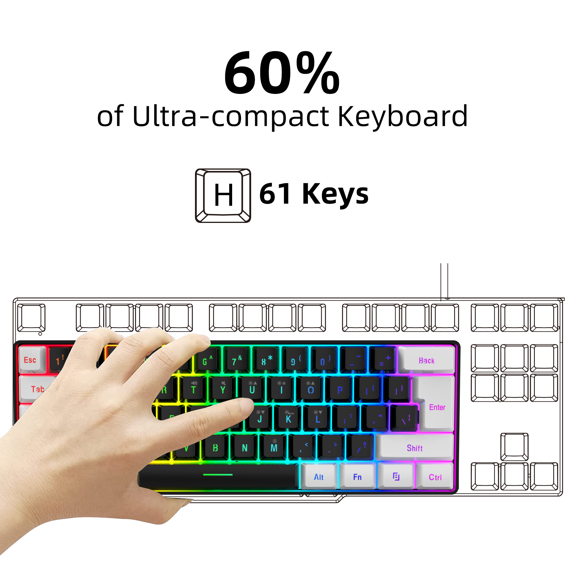 Hot sale HXSJ 60% wired gaming - Gaming Accessories Combo บทวิจารณ์และราคา