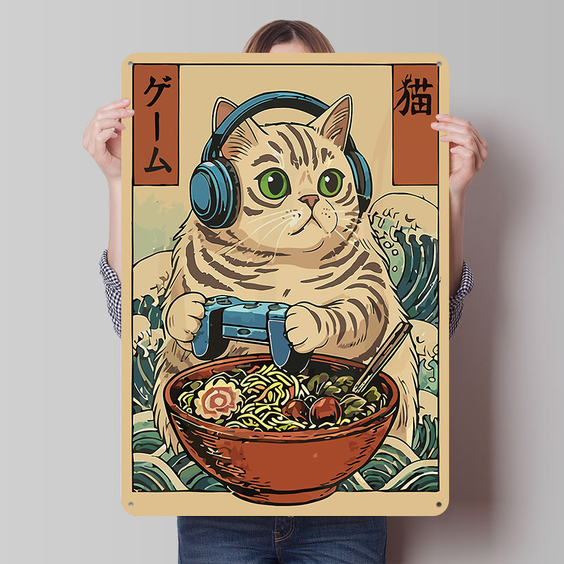 Gaming Cat Ramen Tin Plaque Po - Gaming Accessories Europe บทวิจารณ์และราคา