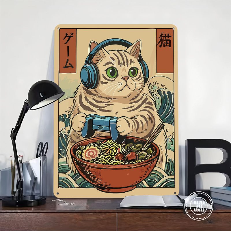 Gaming Cat Ramen Tin Plaque Po - Gaming Accessories Europe บทวิจารณ์และราคา