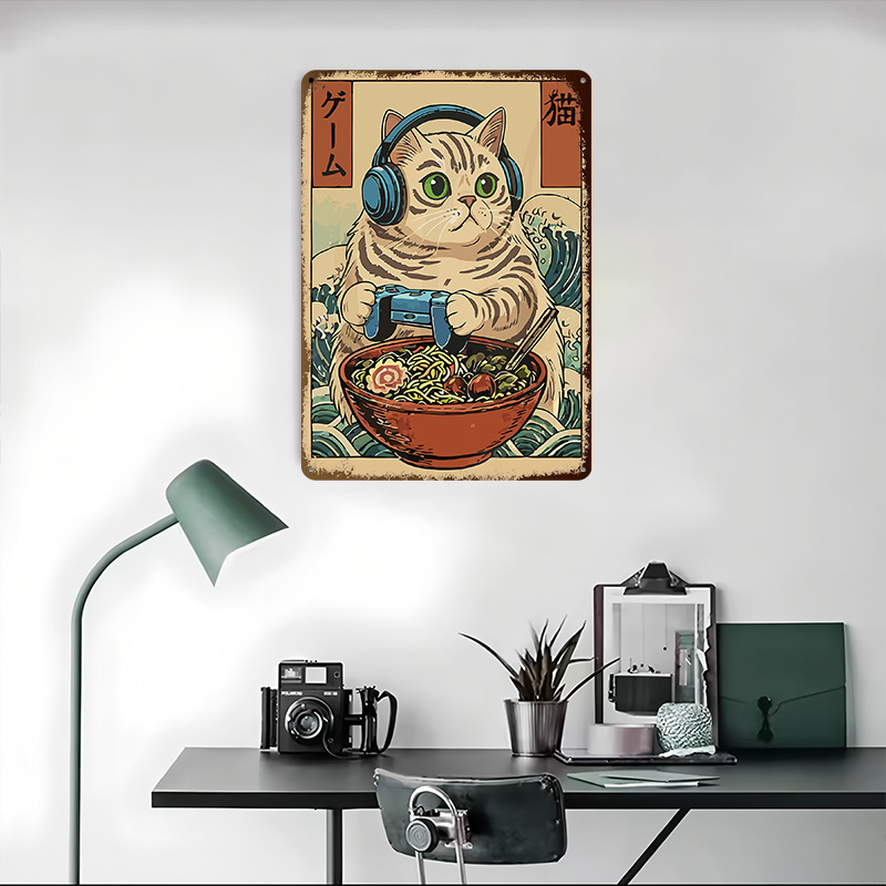 Gaming Cat Ramen Tin Plaque Po - Gaming Accessories Europe บทวิจารณ์และราคา