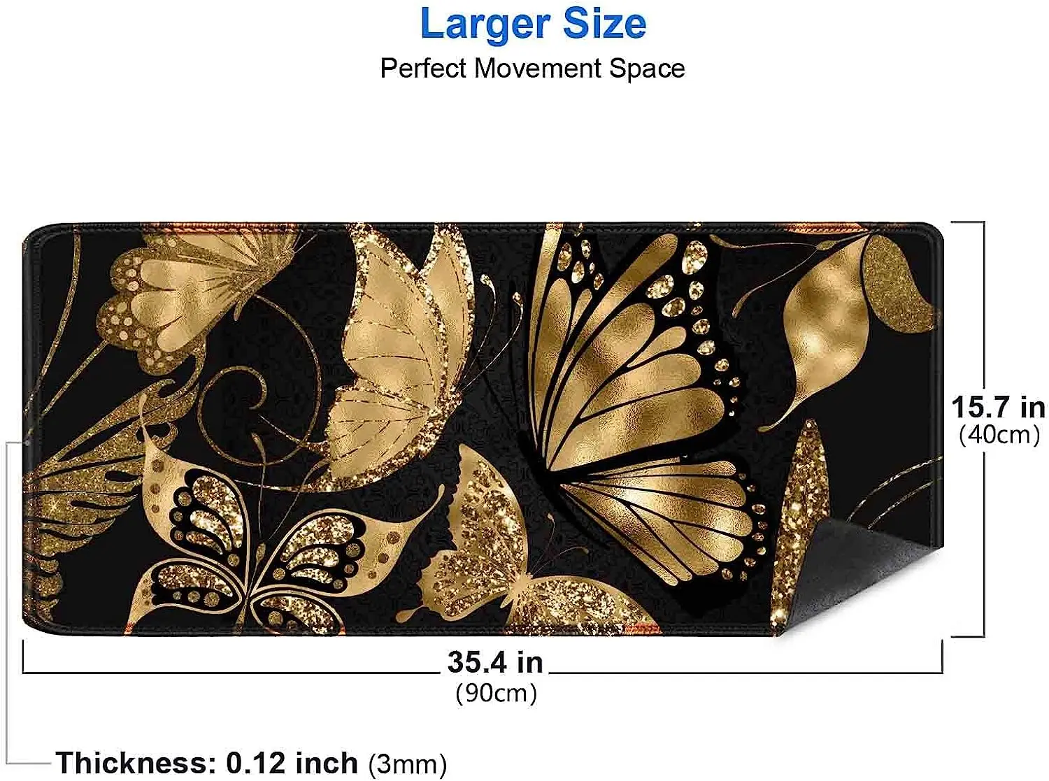 Black and Gold Desk Mat 35.4x1 - Gaming Mouse Pad Xl บทวิจารณ์และราคา