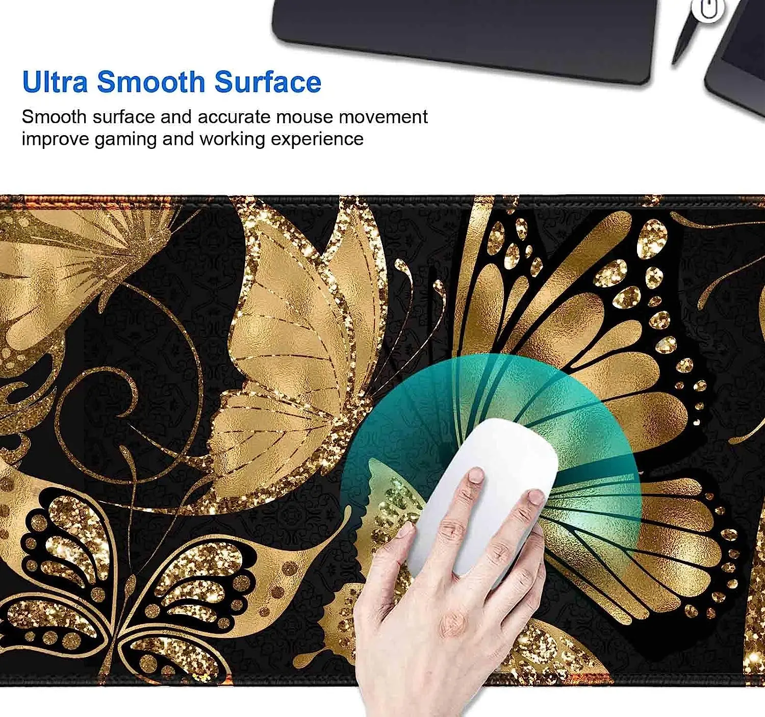 Black and Gold Desk Mat 35.4x1 - Gaming Mouse Pad Xl บทวิจารณ์และราคา
