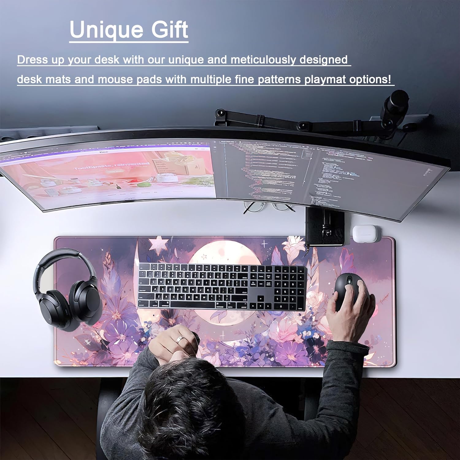 Cool Kawaii Pastel Purple Flor - Gaming Mouse Pad Xl บทวิจารณ์และราคา