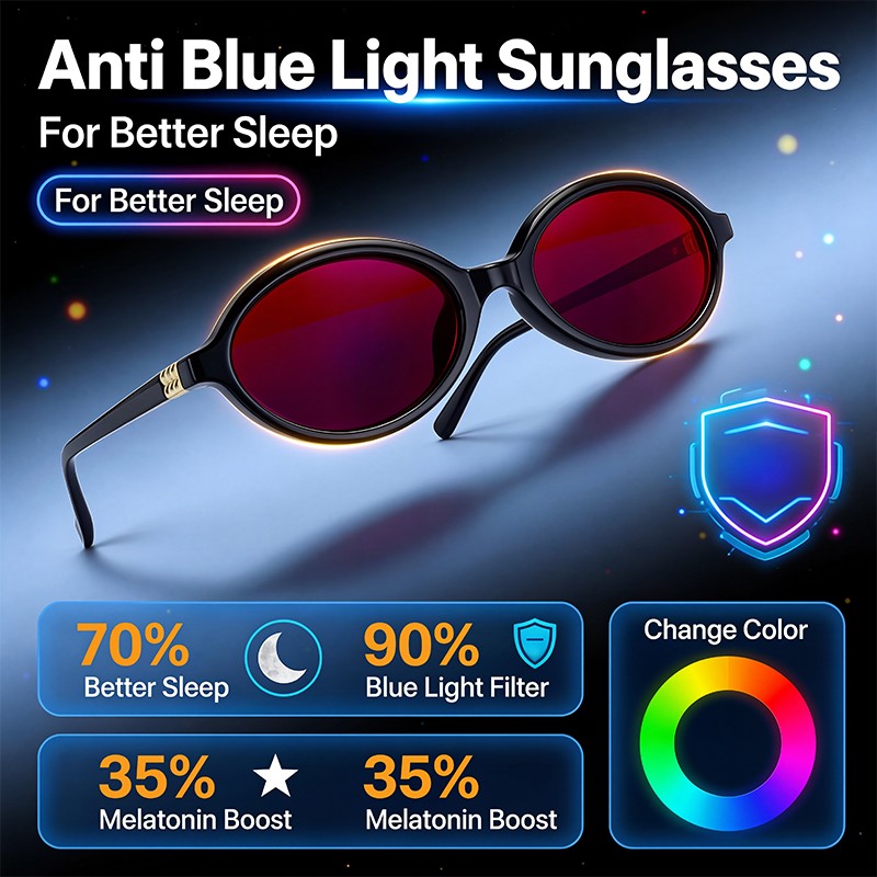 Anti Blue Light Blocking Oval  - Gaming Glasses Tinted บทวิจารณ์และราคา