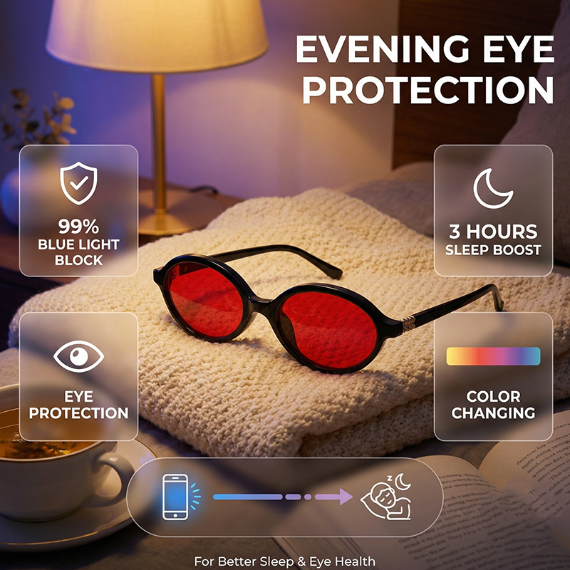 Anti Blue Light Blocking Oval  - Gaming Glasses Tinted บทวิจารณ์และราคา