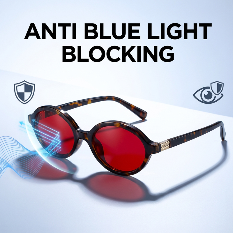 Anti Blue Light Oval Glasses F - Gaming Glasses Tinted บทวิจารณ์และราคา