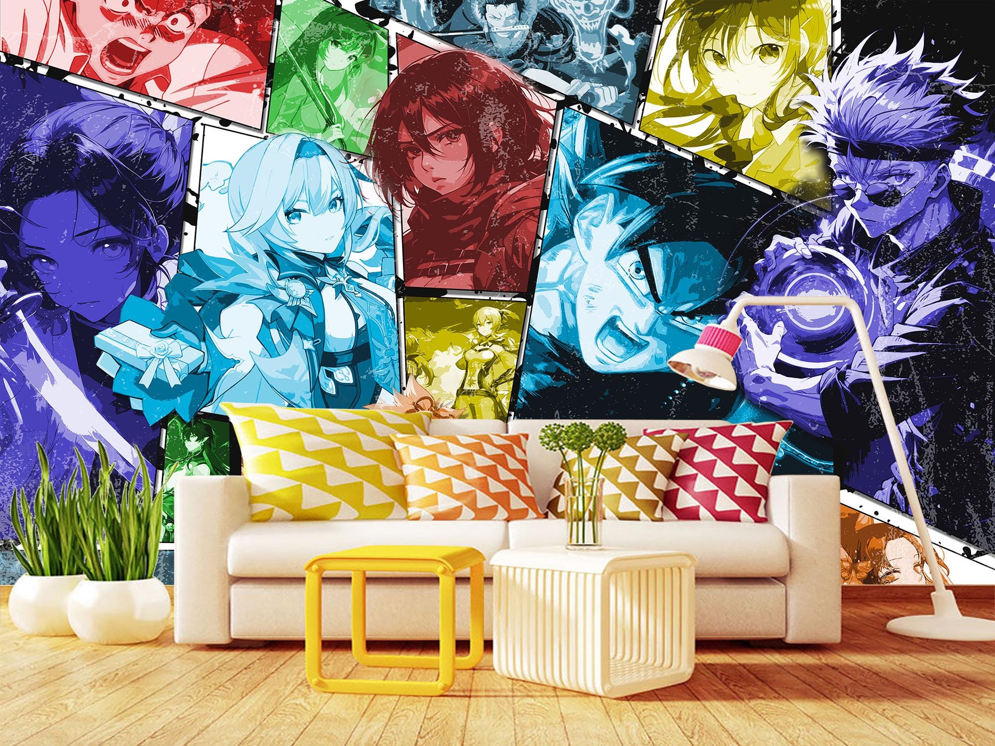 Colorful Anime Wallpaper Wall  - Gaming Accessories Wallpaper บทวิจารณ์และราคา