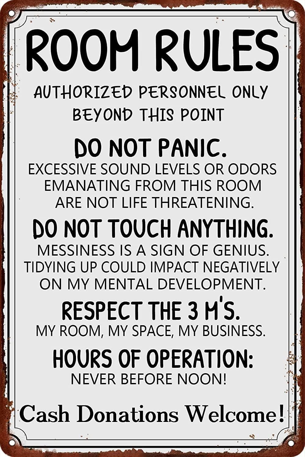 Funny Room Rules Metal Tin Sig - Gaming Accessories For Gaming Room บทวิจารณ์และราคา