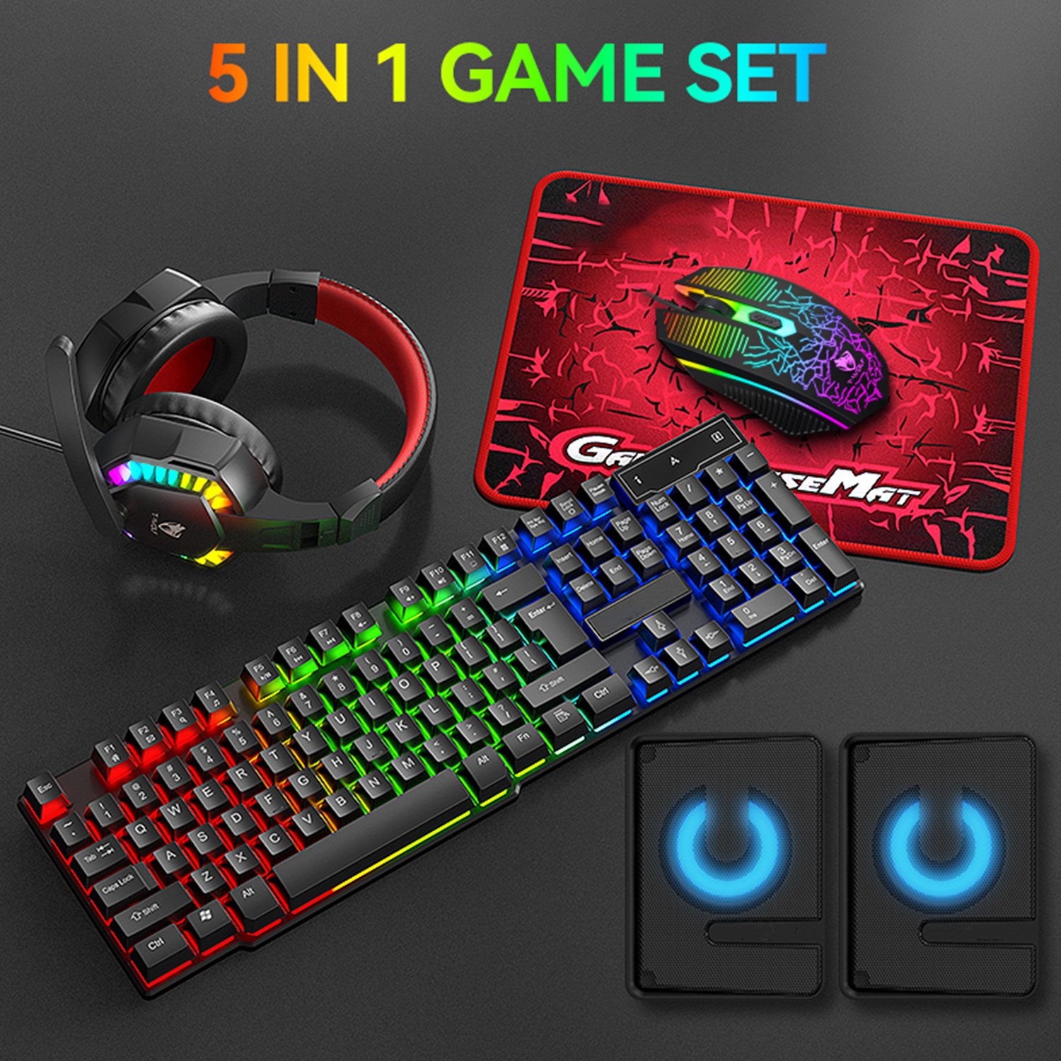 5-in-1 Set Gaming Combo Keyboa - Gaming Accessories Combo บทวิจารณ์และราคา