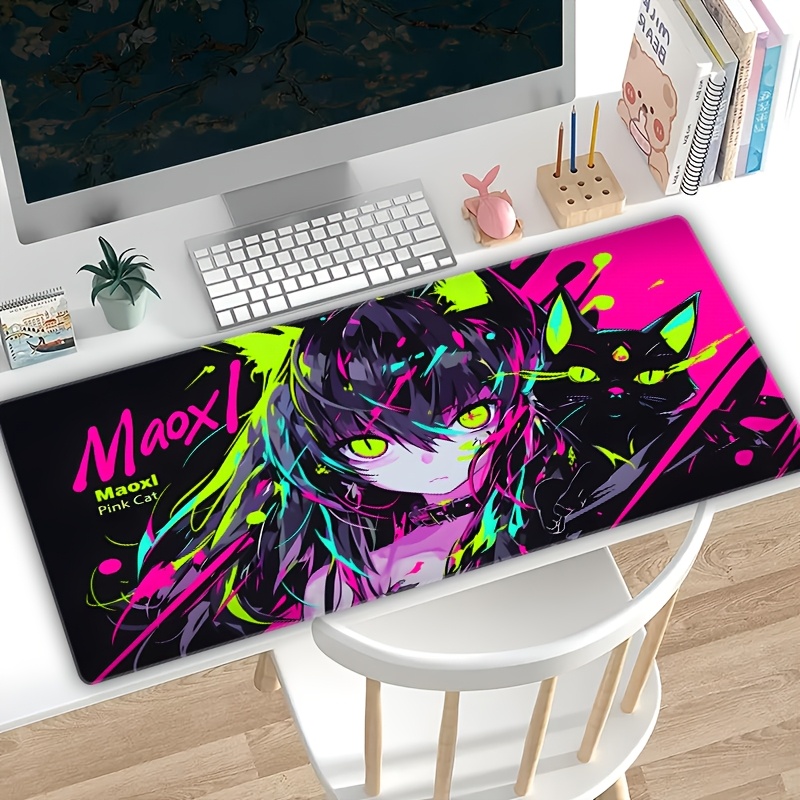 Anime Girl & Cats Mouse Pad -  - Essential Gaming Accessories บทวิจารณ์และราคา