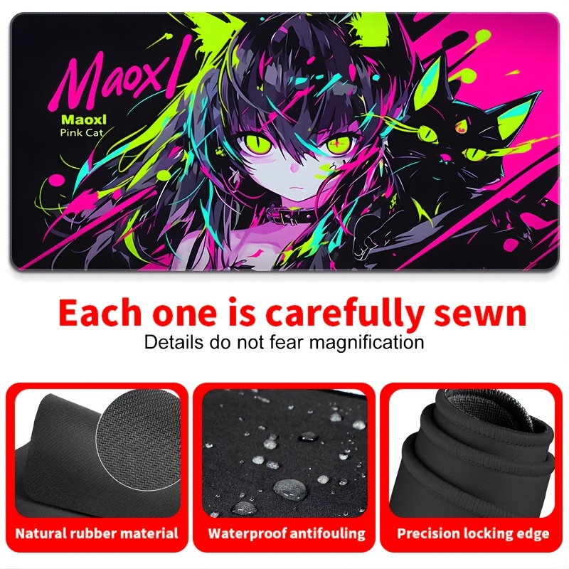 Anime Girl & Cats Mouse Pad -  - Essential Gaming Accessories บทวิจารณ์และราคา