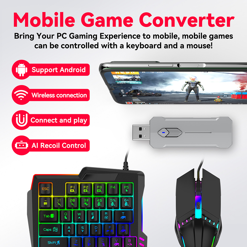 5 in 1 Mouse Keyboard Adapter  - Gaming Accessories Combo บทวิจารณ์และราคา