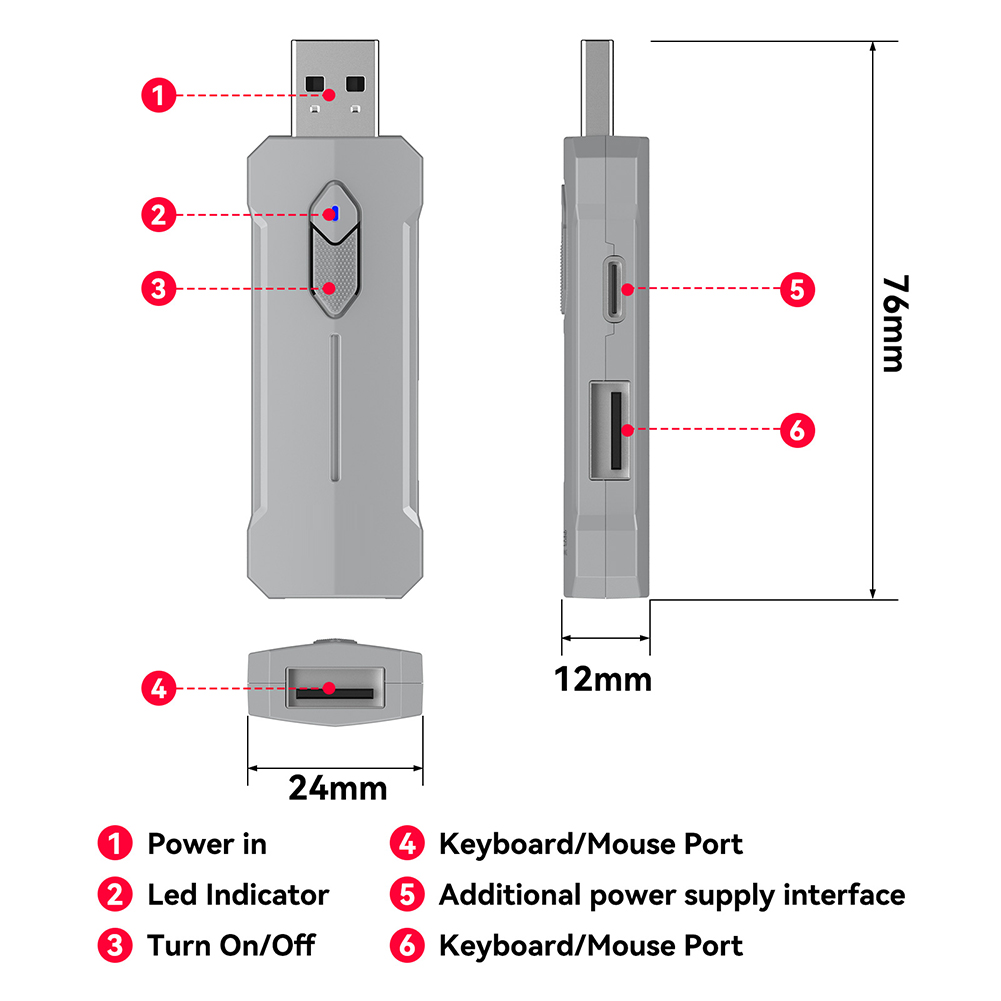 5 in 1 Mouse Keyboard Adapter  - Gaming Accessories Combo บทวิจารณ์และราคา