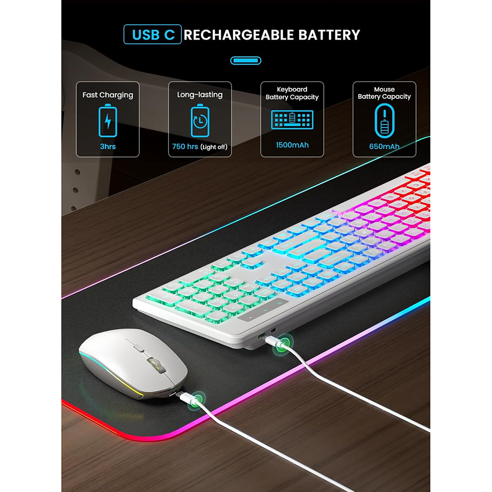 Backlit Wireless Keyboard and  - Gaming Accessories Combo บทวิจารณ์และราคา