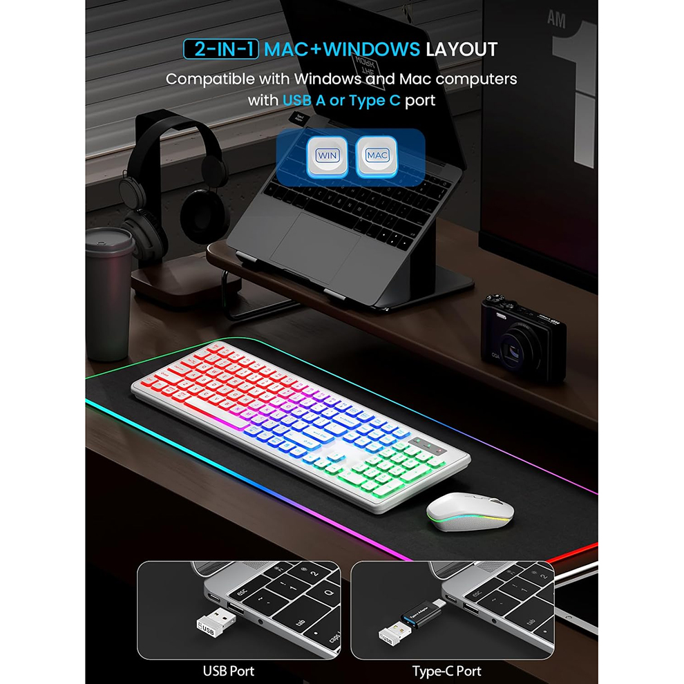 Backlit Wireless Keyboard and  - Gaming Accessories Combo บทวิจารณ์และราคา